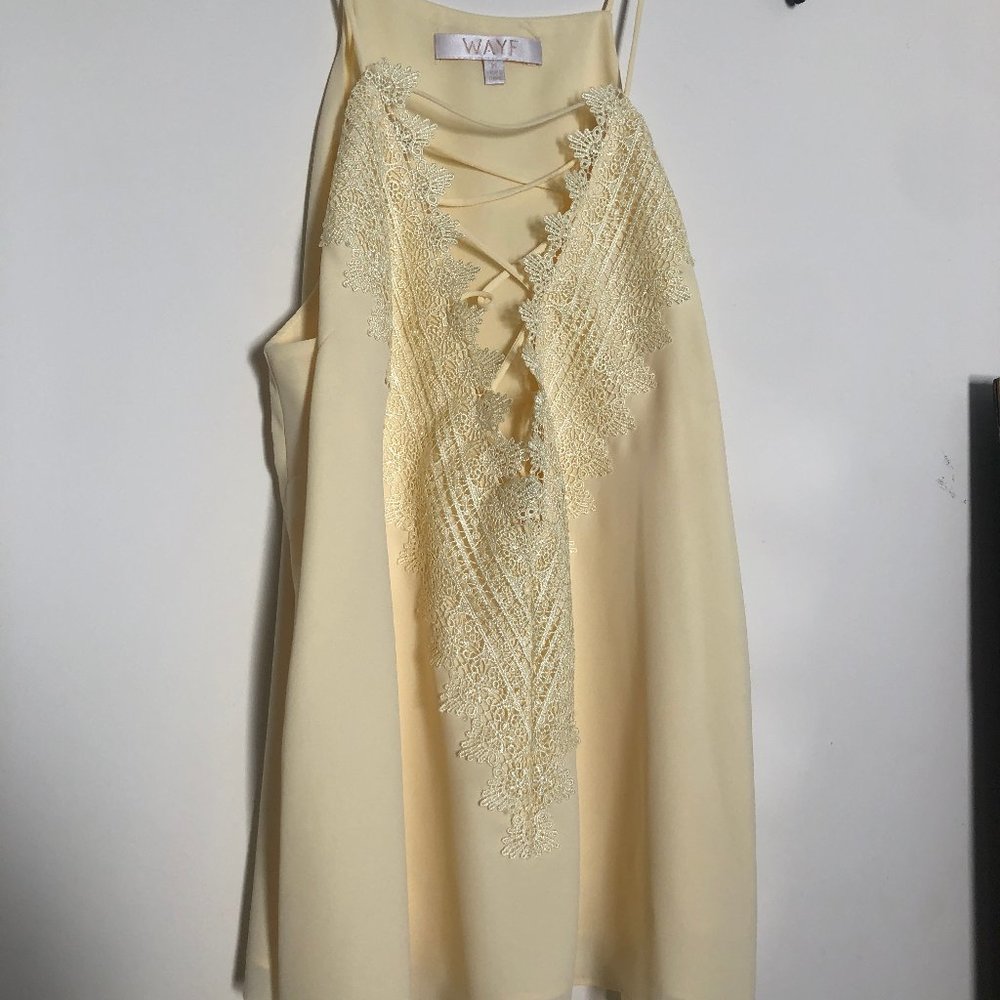 WAYF SUNSHINE YELLOW CAMI TOP SIZE M WORN TWICE
